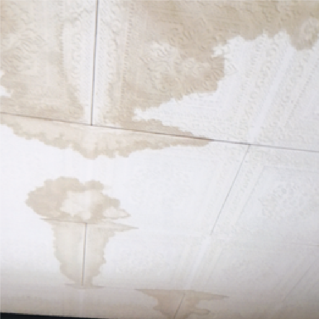 天井のクロスに染み