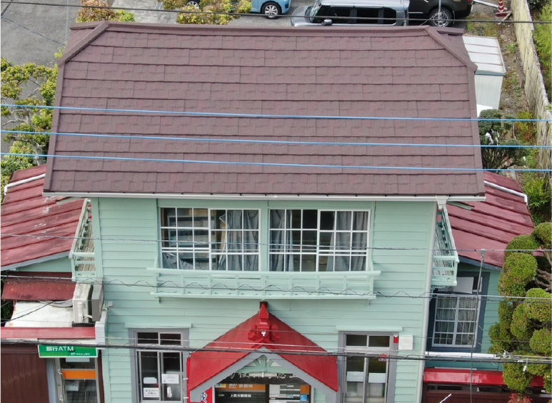上恩方郵便局 施工前の屋根